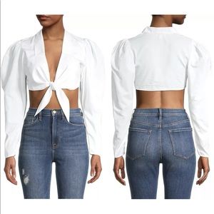 NWT WEWOREWHAT Biscou off white top swim size Large